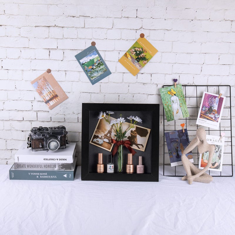 Frametory, 11x11 Shadow Box Frame - Front Opening - 2 inch Depth Display Box for Wall and Tabletop Display- Memory Box, 6 Pins Included (11x11, Black) - Image 2